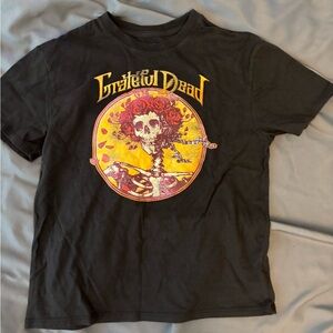 Grateful Dead Kids Black Tee with Yellow & Red Skull Graphic